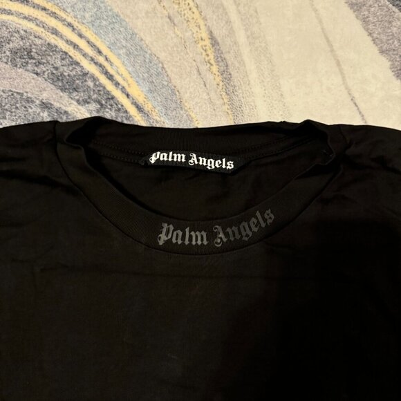 Palm Angels Black Oversized Logo T-Shirt Size Large - Picture 4 of 4